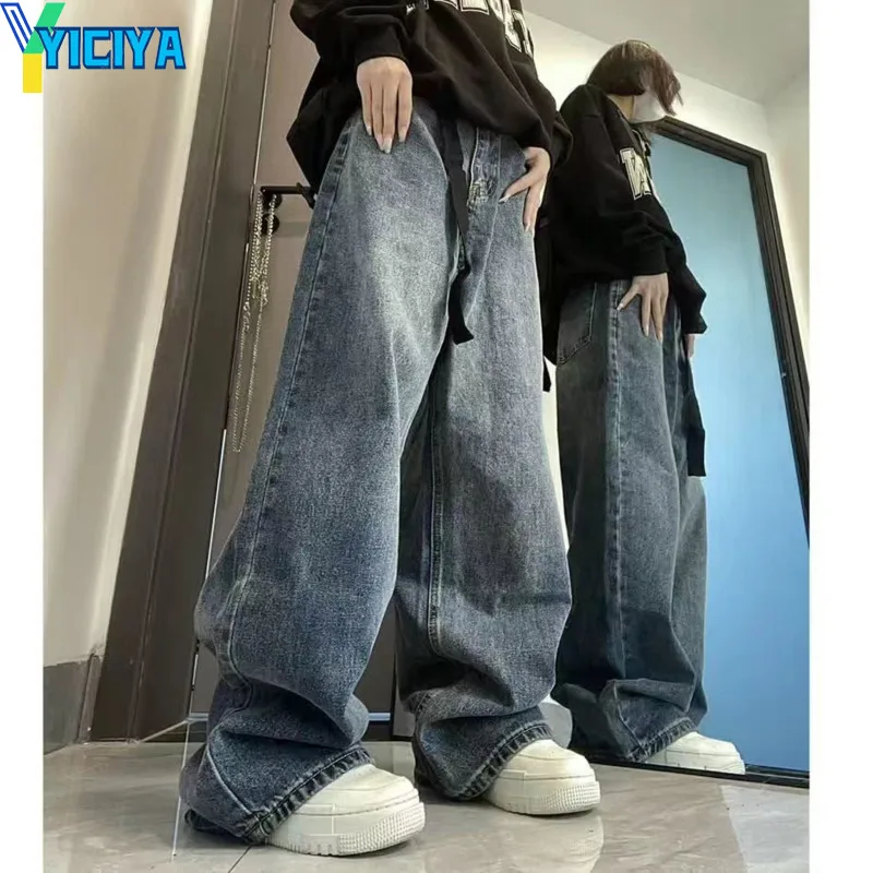 

YICIYA Baggy Jeans Vintage Y2k Women Harajuku Casual jean Oversized Denim Trousers Streetwear American Wide Leg Pants Female 90s