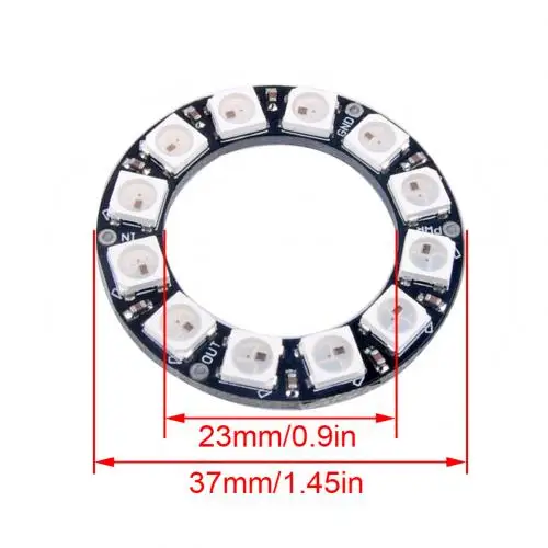 7 12 16 24 Bits WS2812 RGB LED Ring 5050 RGB LED Ring Lampe Licht mit integrierten Treibern für Arduino DIY Kit – Detail 6