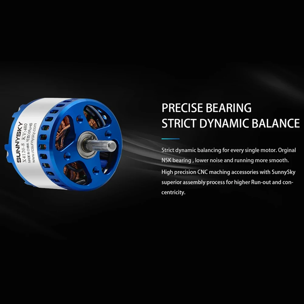 SUNNYSKY X4120-III X4125-III X4130-III 650K550KV 420KV 515KV 520KV Brushless Motor for RC Quadcopter Airplanes Fixed Wing Plane thumbnail 3