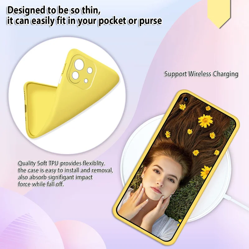 Shockproof Silicone Phone Case with Camera Protection - Matte TPU Soft Cover