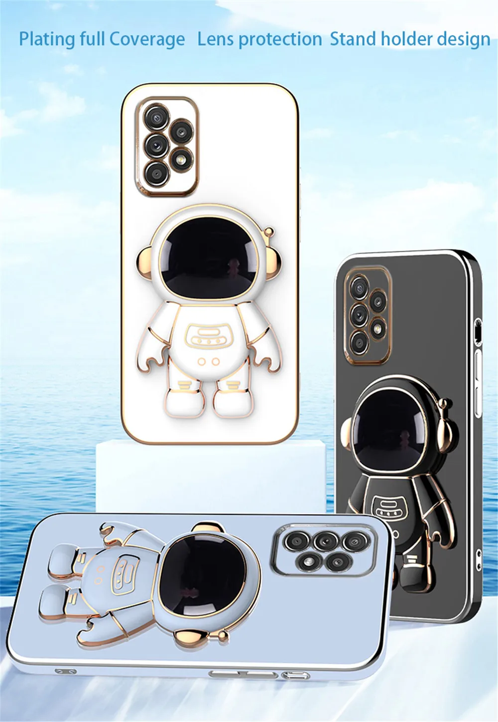 Couvercle de support d'espace d'astronaute plaqué, pour Huawei Honor X9B 5G X9 B X9b X 9B, support de protection en Silicone souple pour objectif d'appareil photo_voghion.com