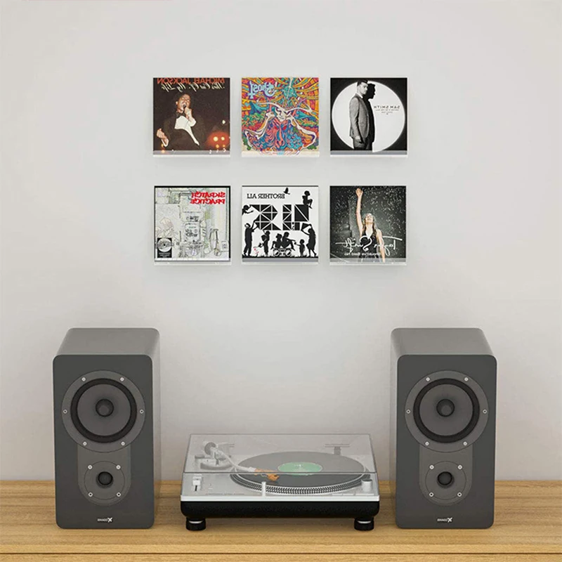 1PCS Highquality Transparent Acrylic Record Shelf Stand Wall Mounted Record Holder For Vinyl Album Display Storage Rack