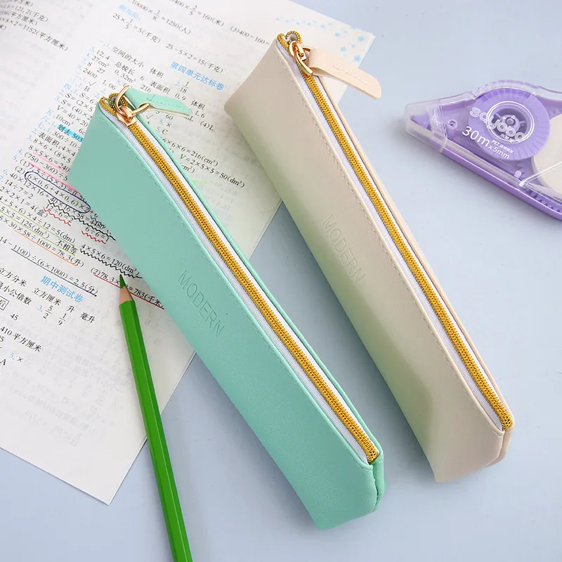 Pu Leather School Storage Supplies, Pencil Case Mini Leather