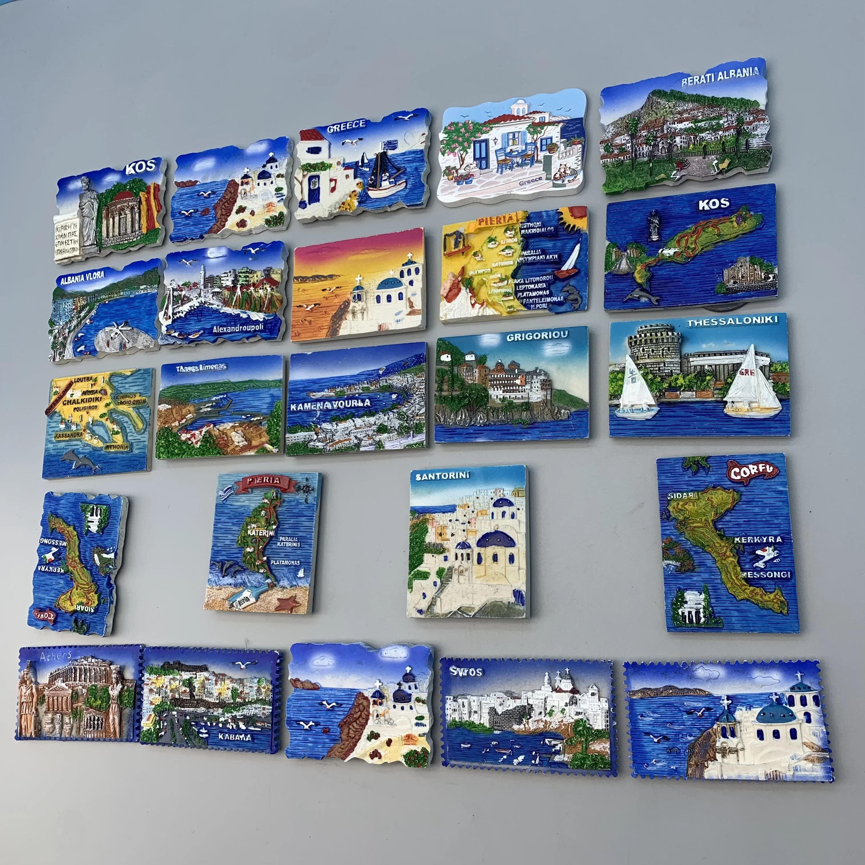Europe Greece Mykonos Samos Natplion Tourist Souvenirs Refrigerator Magnetic Stickers Travel collection Gift