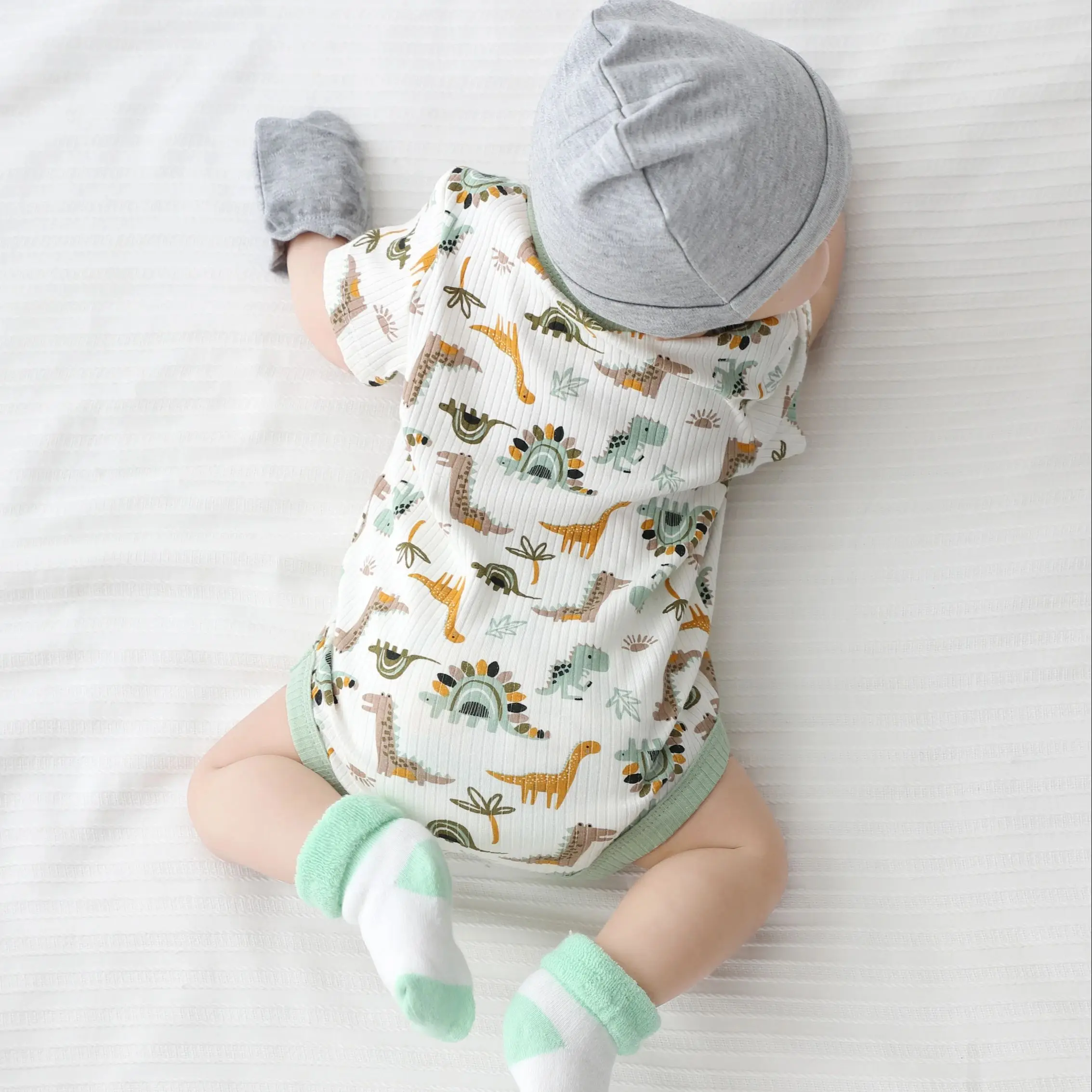 Newborn Baby Ribbed Bodysuit Cotton Baby Boy Girl Clothes 0-12 Months 4