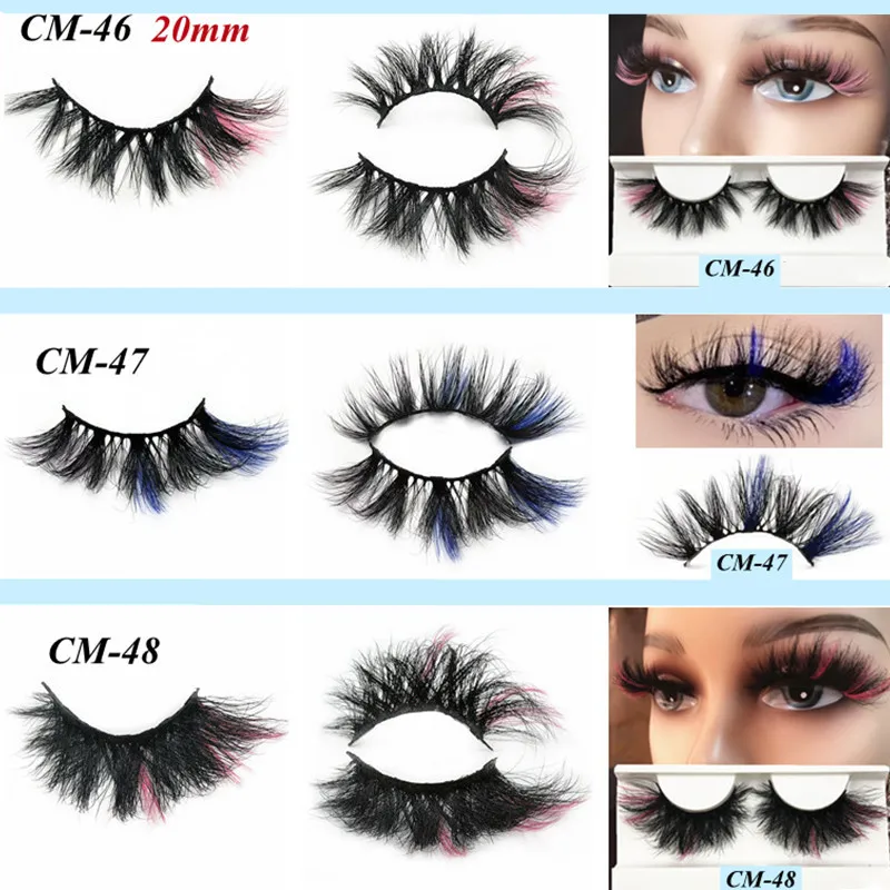 Asiteo Rainbow Eye Lashes Cruelty Dramatic Makeup Beauty Purple Pink Blue Cilias Ombre Two Toned Colored Eyelashes Cosplay -Outlet Maid Outfit Store S44bb58d111f946a1b26299c2fab950afI.jpg
