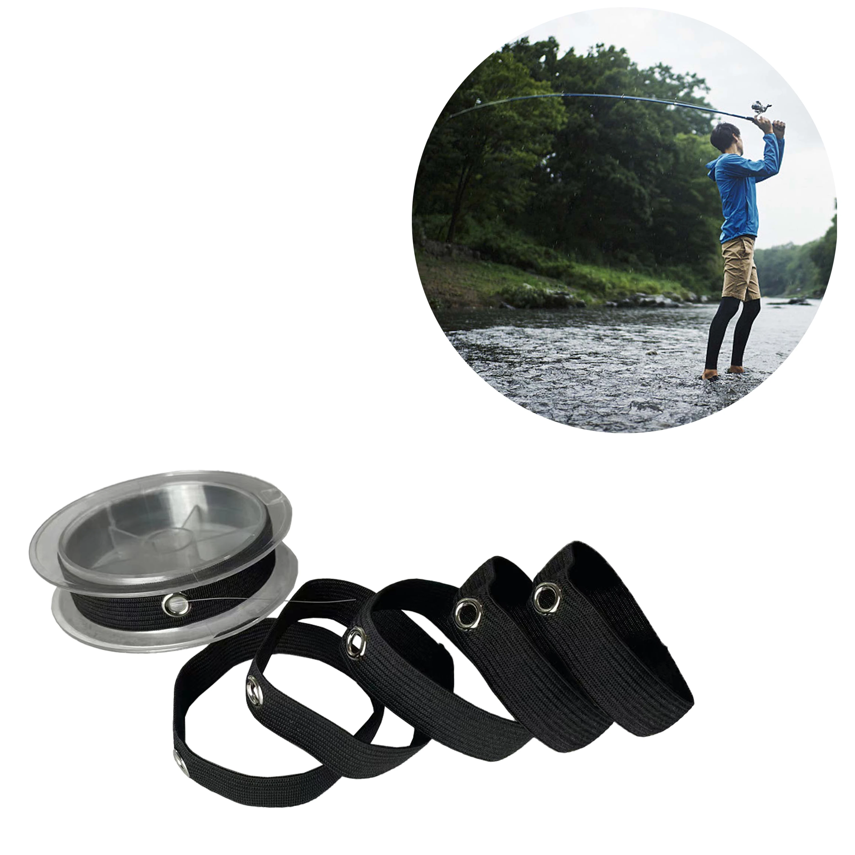 Ceinture de contrôle pour bobines de pêche, 6 pièces, support et fixateur de ligne compatible avec