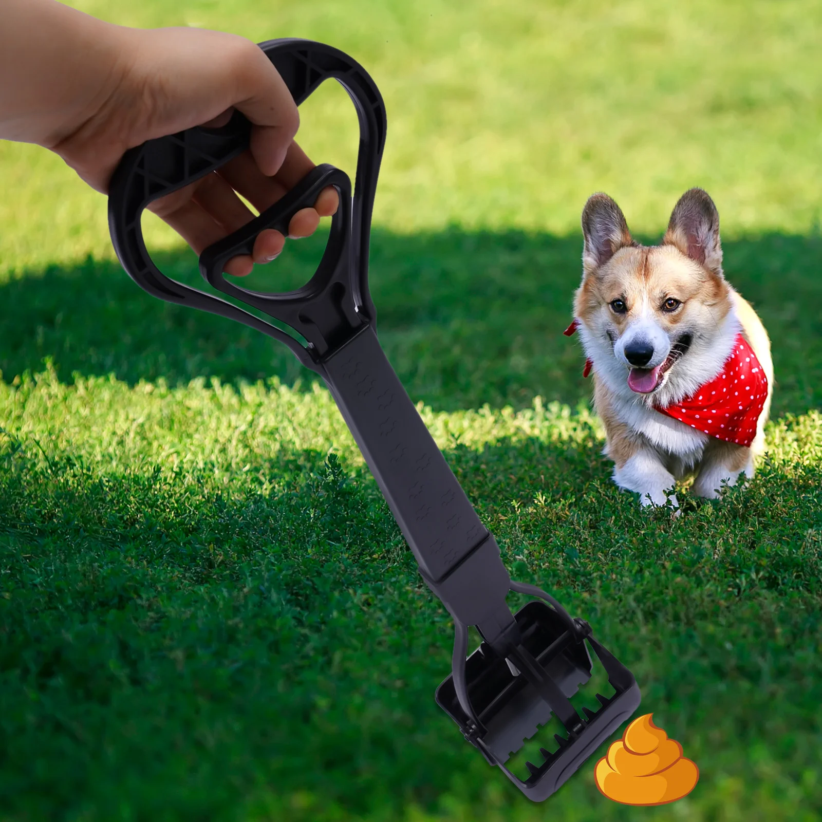 

Black Long Pooper Scooper Dog Disposal System Jaw Clamp Dogs Clear Pet Poo Tool High-quality Easy to Carry