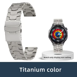 Sleek Titanium Orange Adjustable Watch Strap, 22mm/20mm - 22mm (Titanium color)