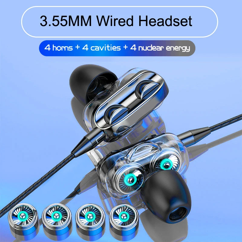3.5mm In-Ear Earbuds Wired Earphones HIFI Stereo Sound Bass Sports Headphones Subwoofer Game Headsets for PC Laptop IPhone 5 6
