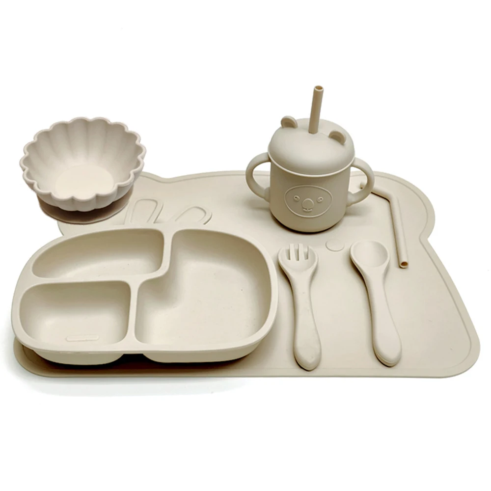 Children's tableware with suction cupsChildren's dinner platesAutonomous eating training bowls and trays