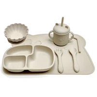 Children's tableware with suction cupsChildren's dinner platesAutonomous eating training bowls and trays 2