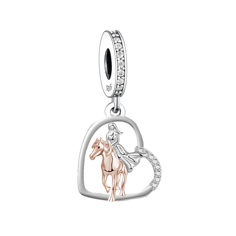Fit Original Brand Charm Bracelet 925 Sterling Silver My Friend Little White Horse Bead For Making Women Berloque 2023 3