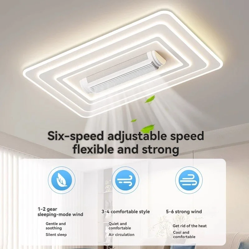 LED Invisible Bladeless Ceiling Fan Chandelier Smart Home Decoration for Living Room Bedroom Children's Room Indoor Lamps 4