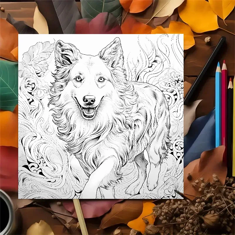 Mandala Dog Art Coloring Book 20 Page For Birthday Party Relieve Stress Kill Time Graffiti Painting Drawing Adult Picture Books 4