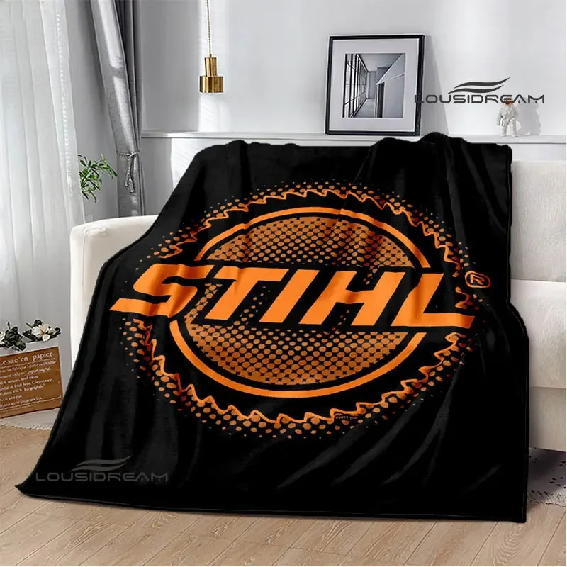 stihl logo printed Warm Flange blanket picnic Soft and comfortable blanket bed linings birthday gift 5