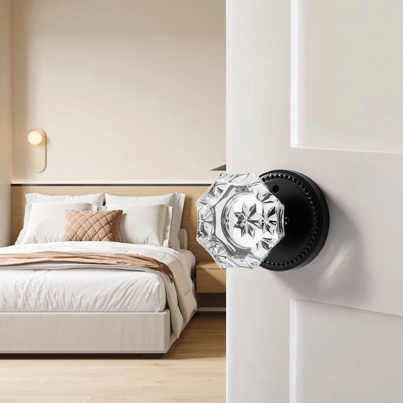 Privacy Lock Door Knob Bedroom Bathroom Room House Crystal Door Knob Interior Lock