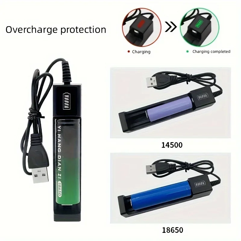 Charger Adapter Battery Charger Battery Charger Adapter 18650 Charger Charging 3.7V Li-ion Battery Charger USB Universal Smart 1 Slot Lithium Batteries Charging Adapter
