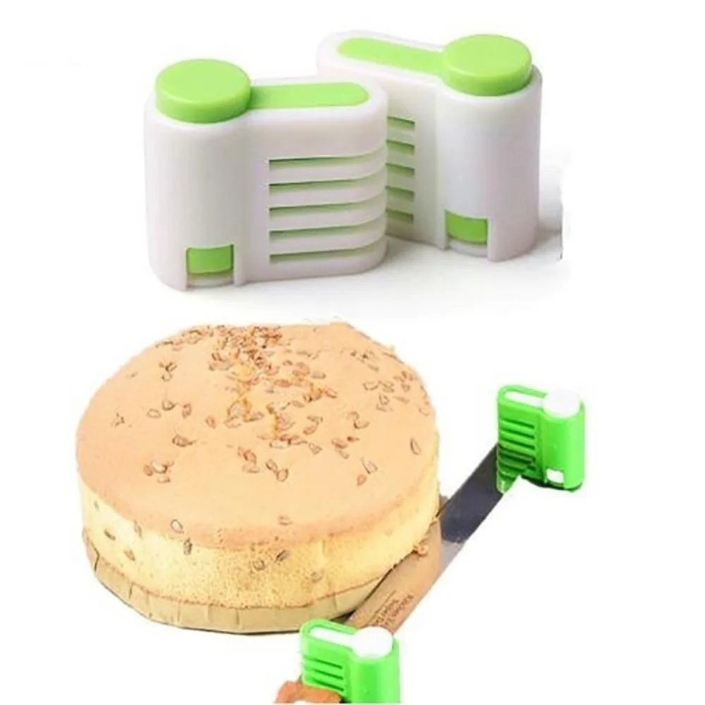 2pcs/Pack Cake Slicer Cutter 5 Layers Cake Bread Leveler Slicer Set DIY Fixator Cutting Tools Kitchen Cake Accessories