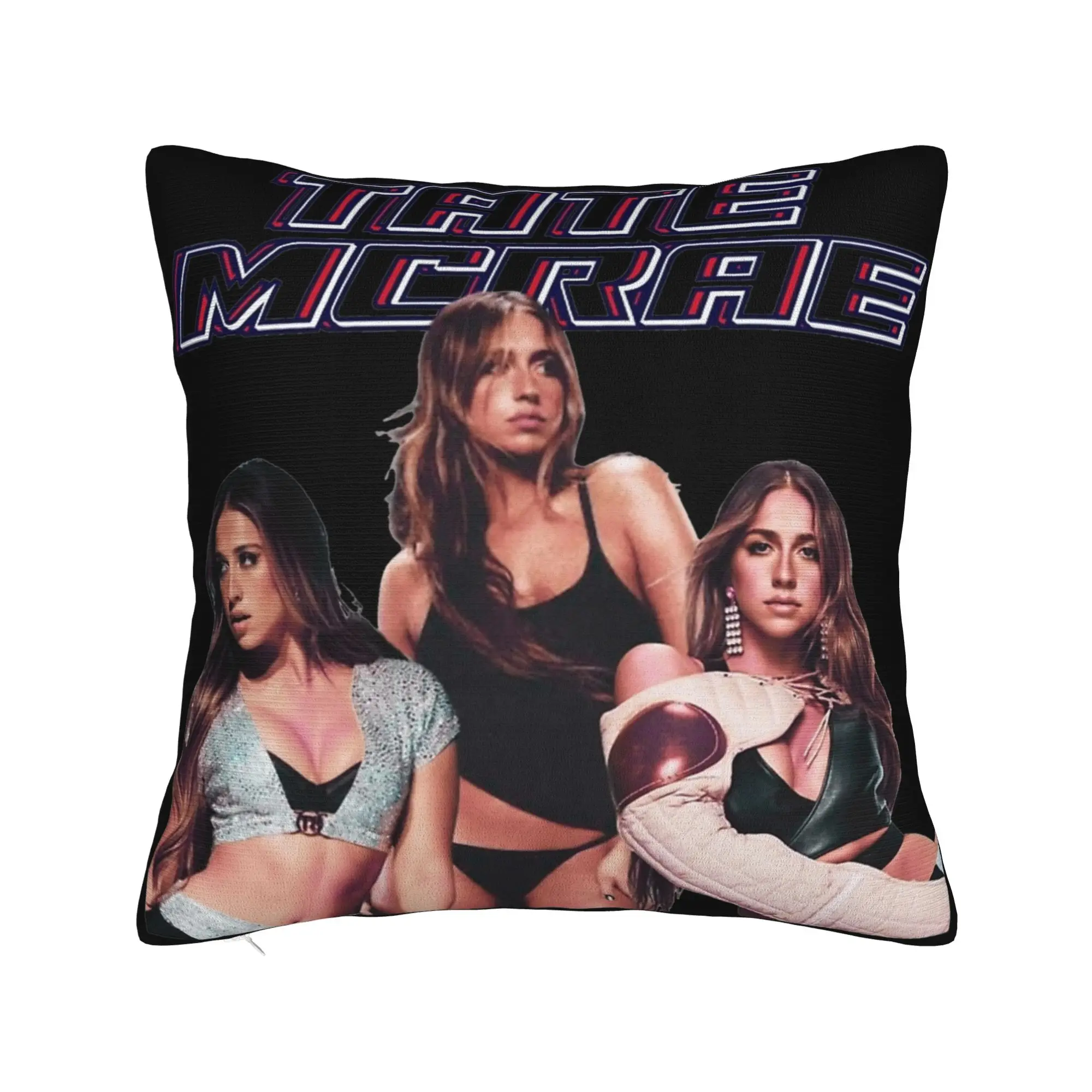 Decorative Pillowcase Featuring Pop Singer Tate McRae - Square Style Multi-Size