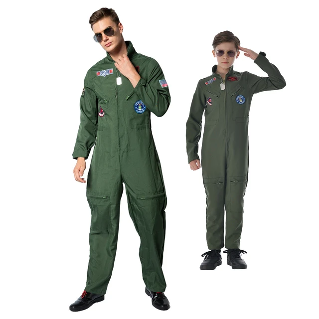 Top Gun Men Flight Suit Costume  Top Gun Costume Spirit Halloween - Top  Cosplay - Aliexpress