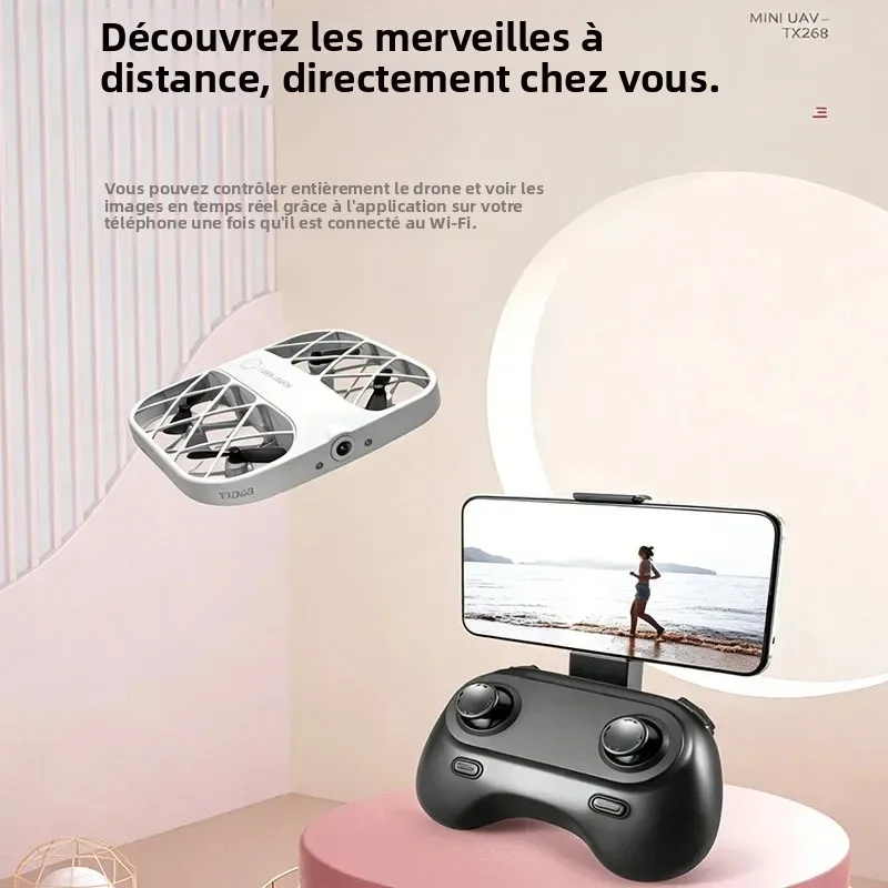Drone 8K Caméra Bleu/Blanc - Contrôle Mobile, 360° Rotation