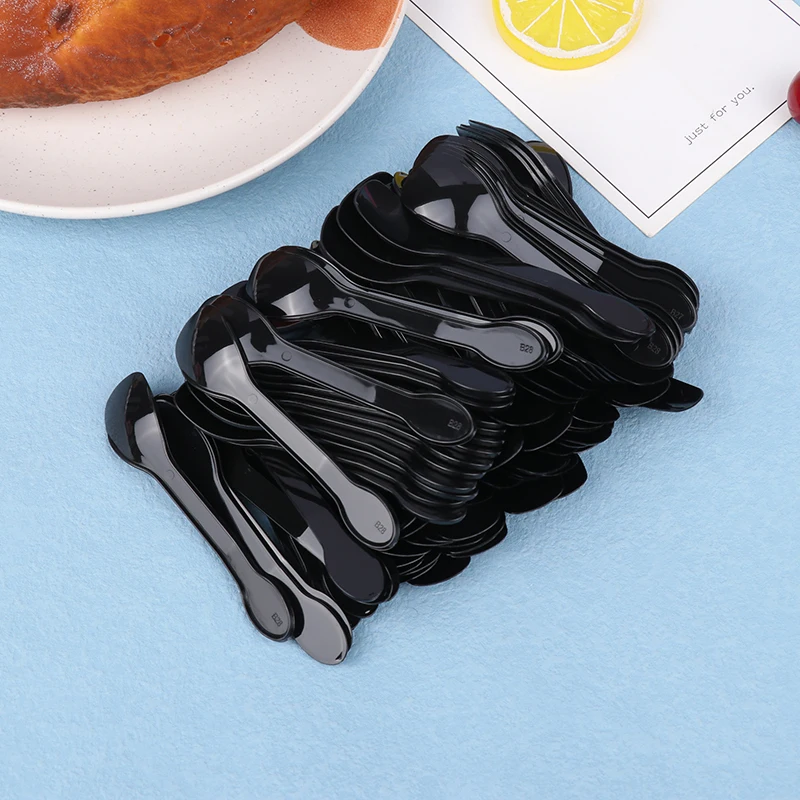 Mini Plastic Spoons 100Pcs for Jelly Ice Cream Dessert Appetizer Party