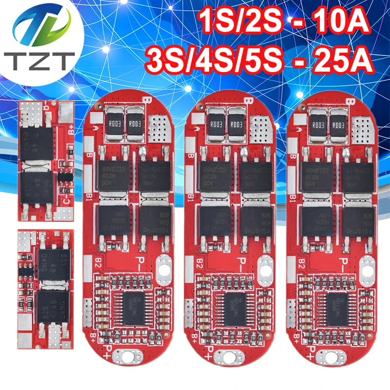 Bms 1s 2s 10a 3s 4s 5s 25a 18650 Li-ion Lipo Lithium Battery Protection Circuit Board Module Pcb Pcm 18650 Lipo Charger