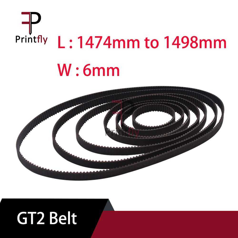 extruder stepper motor 3d printer belt GT2 closed loop rubber pitch 2mm timing belt length from 1474mm to 1498mm width 6mm uv printer head