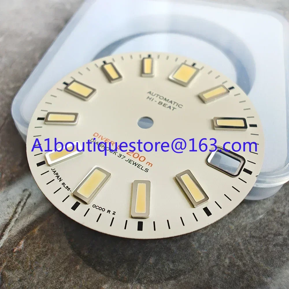 High Quality Watch Modification Accessories 62MAS Dial Green C3 Super Luminous Faces 28.5mm Calendar Sun Patterned Disk Surface