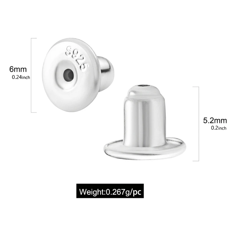 Portable 8x Earring Back Stopper Safely Locking Earring Pad Jewelry Accessories