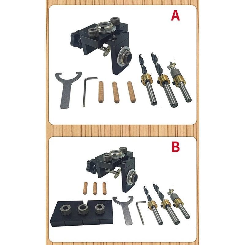 

Woodworking 3-In-1 Punch Locator Furniture Punch Locator Set With Clamping Table Round Wood Tenon Tool