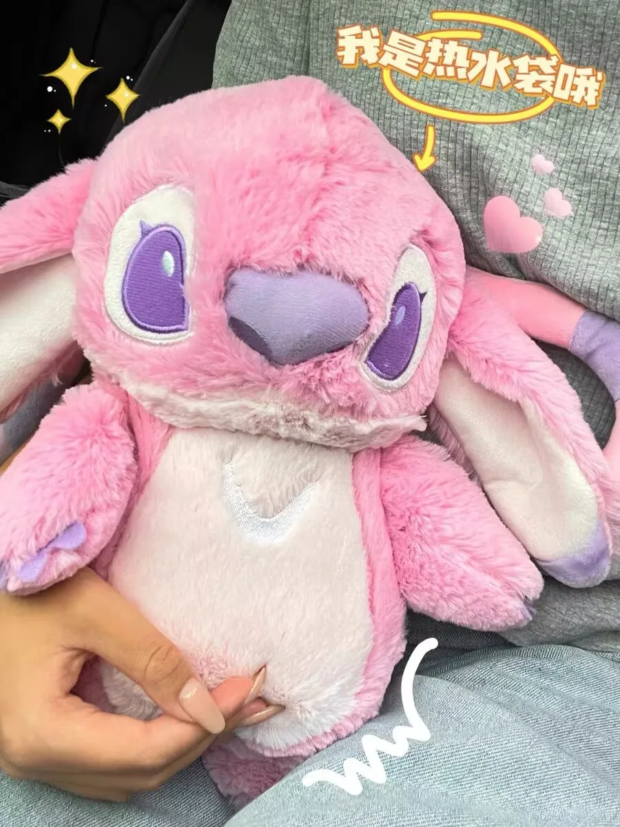 

New Cute Disney Stitch Plush Hand Warm Bottle Soft Kawaii Angel Lotso Winter Portable Hot Water Bottles Student Christmas Gift