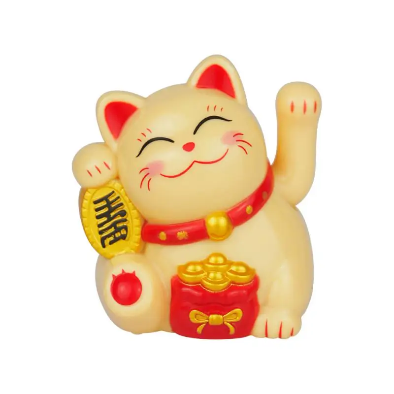 

Lucky Cat Decoration Mini Solar Automatic Waving Fortune Figurine Cat Car Decoration Statue Home Desktop Auto Interior Ornament