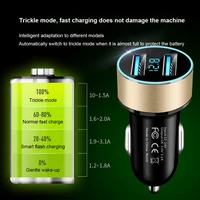 Auto Vehicle Car Dual USB Car Charger QC 3.0 Fast Charging Adapter Cigarette Lighter LED Voltmeter For All Mobile Phone Car Auto