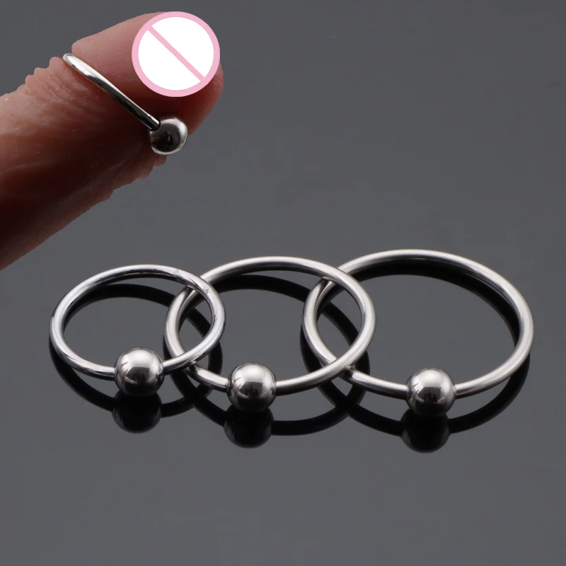 

6 Sizes Metal Penis Glans Ring With Beads Delay Time Erection Dick Lock Bondage Cock Ring Sex Toy For Men Delayed Ejaculation 18