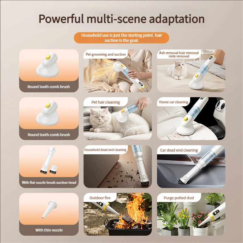 Multifunctional pet vacuum cleaner with advanced cyclonic technology for long lasting suction and pet hair removal