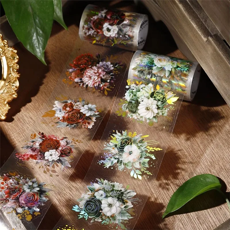 1 롤 2M 테이프 PET 자정 정원 식물 용품 원장 DIY 재료 순환 스티커 접착제 스티커 스크랩북 60mm * 2M