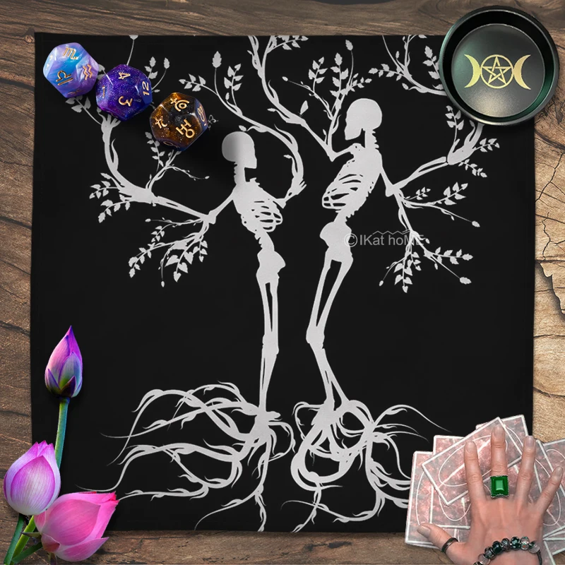 

Skeleton Yggdrasil Tree Of Life Tarot Card Tablecloth Altar Cloth Pagan Pendulum Witchcraft Astrology Solitaire Mat Wall Decor