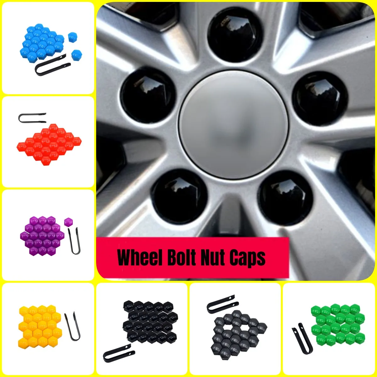 20pcs 17mm Wheel Locking Bolt Cover & Lug Nut Center Caps For Vw /audi