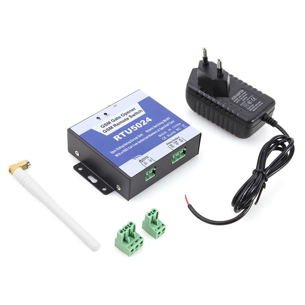 RTU5024 GSM 액세스 제어 키트 850/900/1800/1900MHz 안테나가 있는 무선 게이트 제어 릴레이 4G 미국/EU 플러그 홈 보안 장치