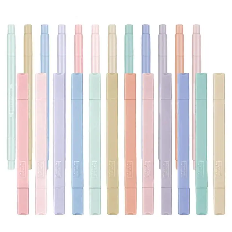 Cute Highlighters 12Pcs Highlighters Assorted Colors For Study Office Supplies For Journal Bible Planner Notes School Dry Fast bible highlighters dual tip pastel markers school supplies for classroom study school for journal notes planner notes