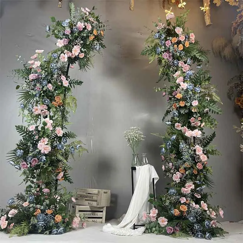 

New wedding crescent horn arches forest decoration wedding flower stand floral wedding stage decoration road guide