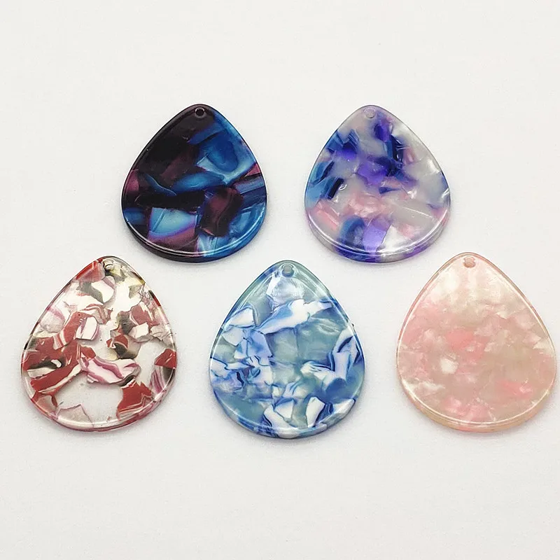 New arrival! 40x32mm 50pcs Acetic Acid Drop Shape Charm For Earrings