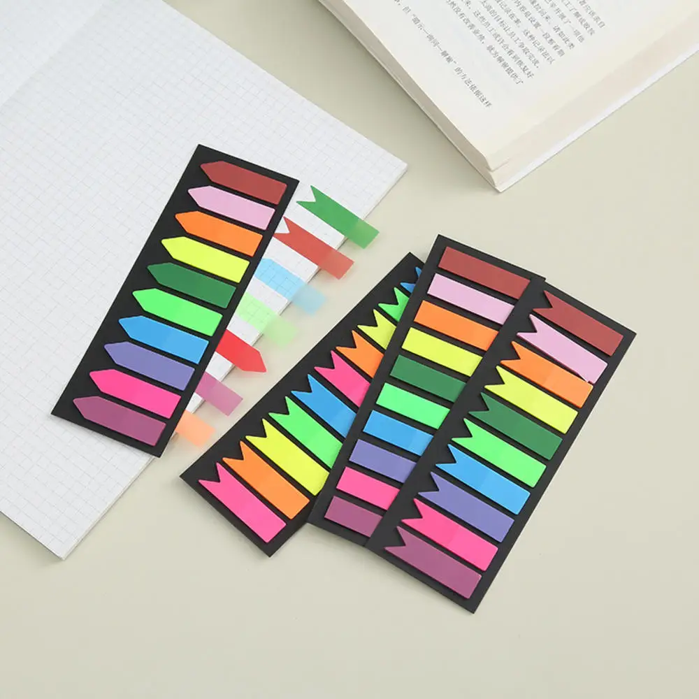 Transparent Sticky Notes Tab Self-Adhesive Kawaii Colorful Clear Bookmarkers Annotation Books Page Marker Stationery 200Sheets