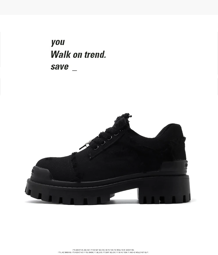 Zapatos de cuero para hombre, zapatos de plataforma de cuero genuino de talla grande, zapatos informales con plataforma 