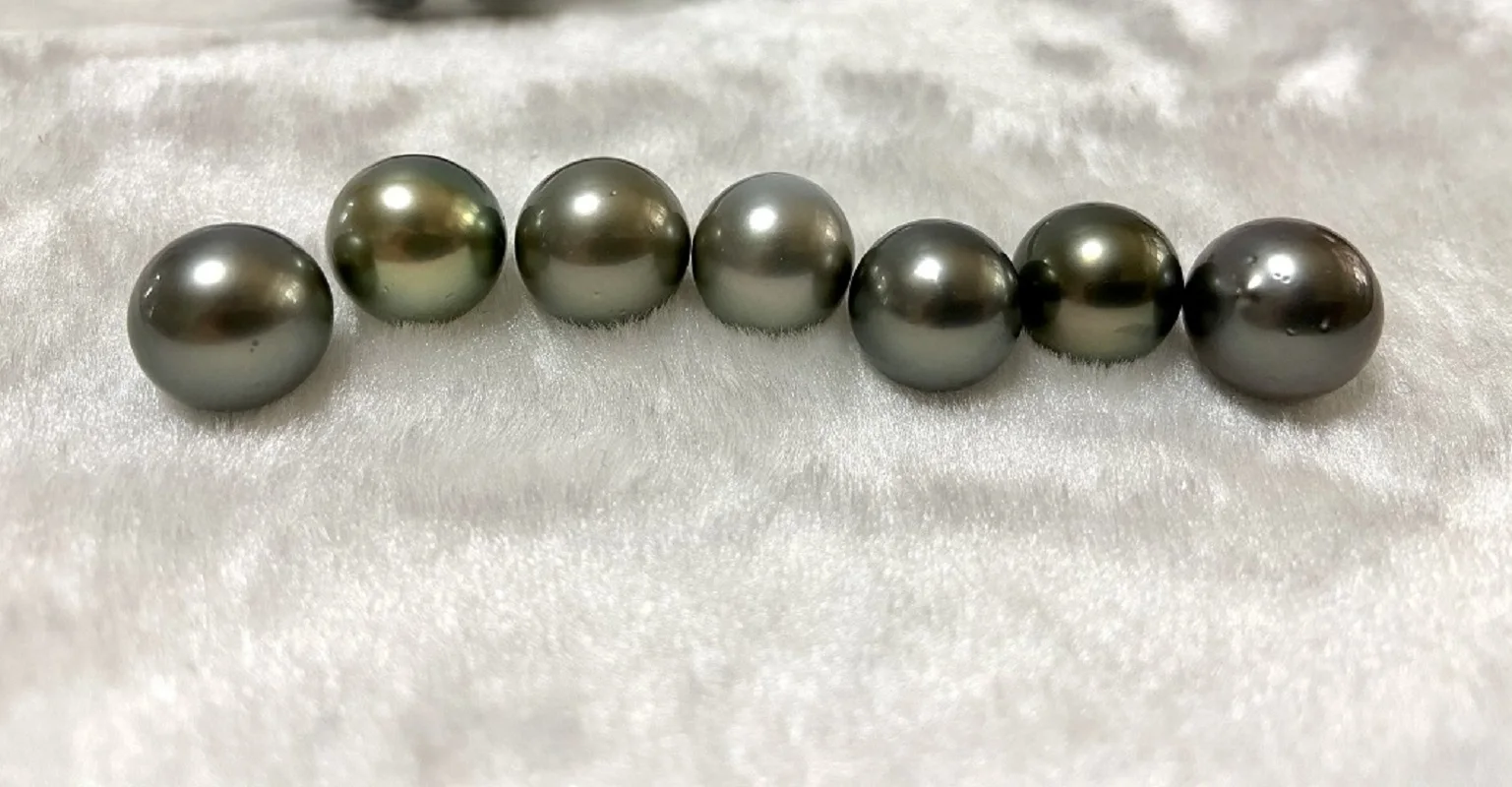 

Natural Luster 13-14mm Fine Seawater Black Green Round Beads Fashion Wedding Party DIY Jewelry Gifts for Women Girls