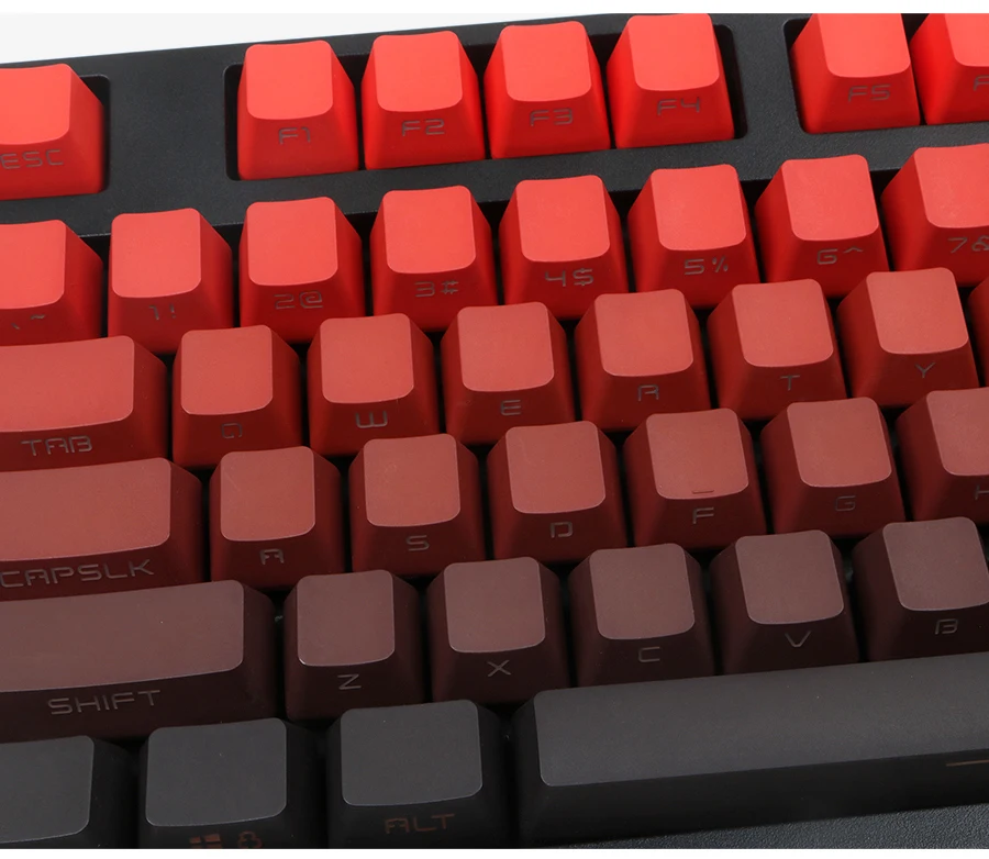 boa sorte cor vermelha backlit gradiente transparente keycaps oem perfil pbt topo lado letras keycap
