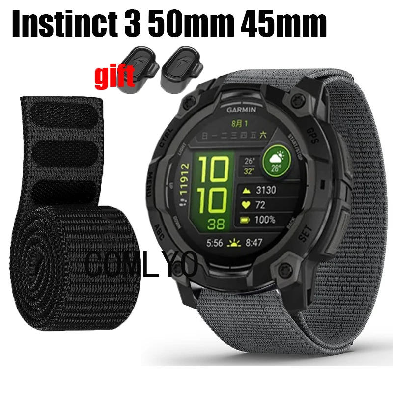 NEW For Garmin instinct 3 50mm 45mm Strap Nylon Watch Band