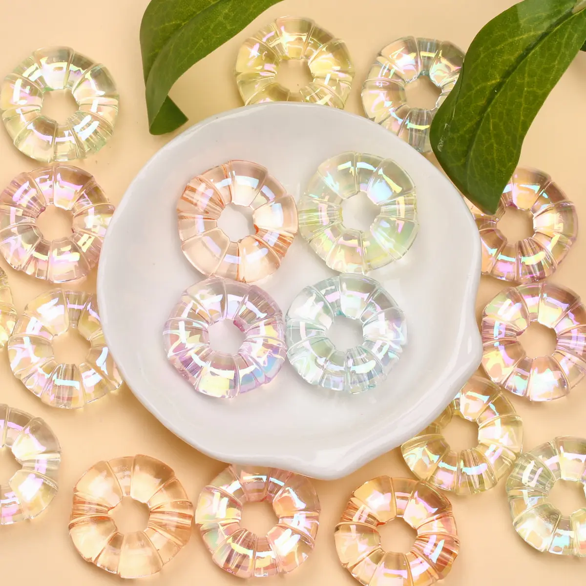 

About 24.2mm 20Pcs Large Aperture Donuts Beads DIY Bracelet Necklace Pendants For Jewelry Making Fashion Handmade Accessories